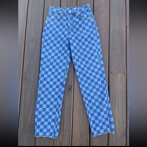 H&M Divided Checkeded Denim Jeans size 6